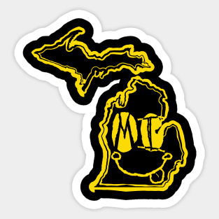 MI Eyes Michigan Grunge Smiling Face Yellow Sticker